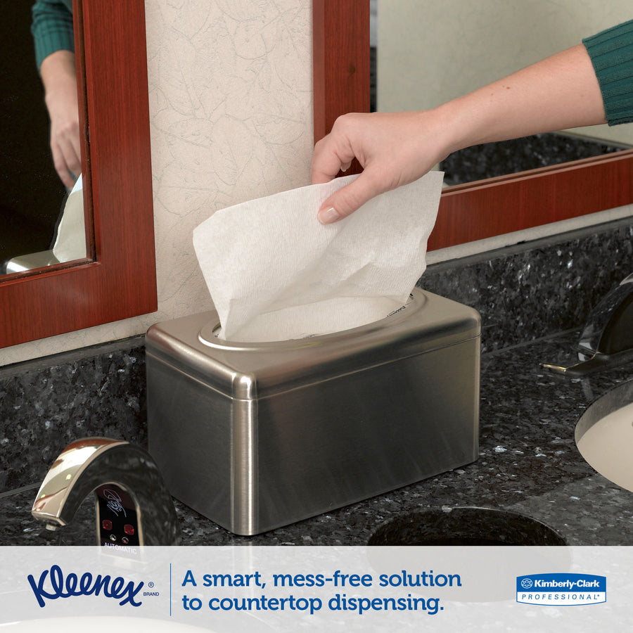 Kleenex Hand Towels with Premium Absorbency Pockets in a Pop-Up Box - 9" Width x 10.25" Length - White - Fiber - 120/Box - 18 / Carton