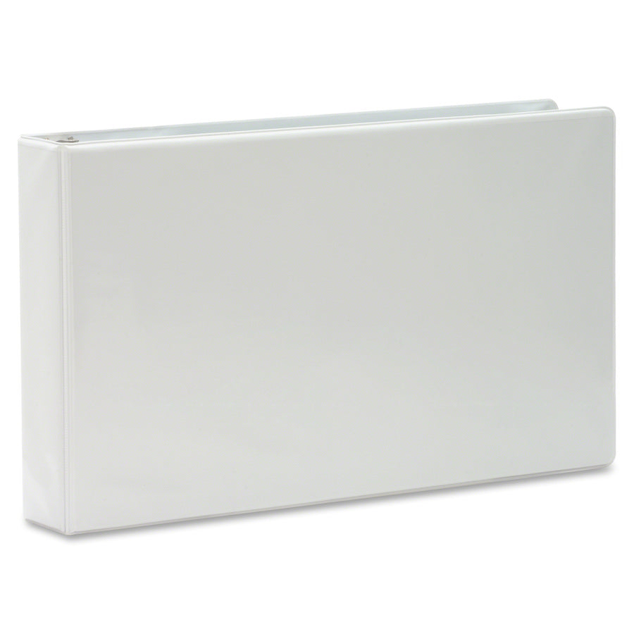 Business Source Tabloid-size Round Ring Reference Binder - Durable 2" Capacity White Binder