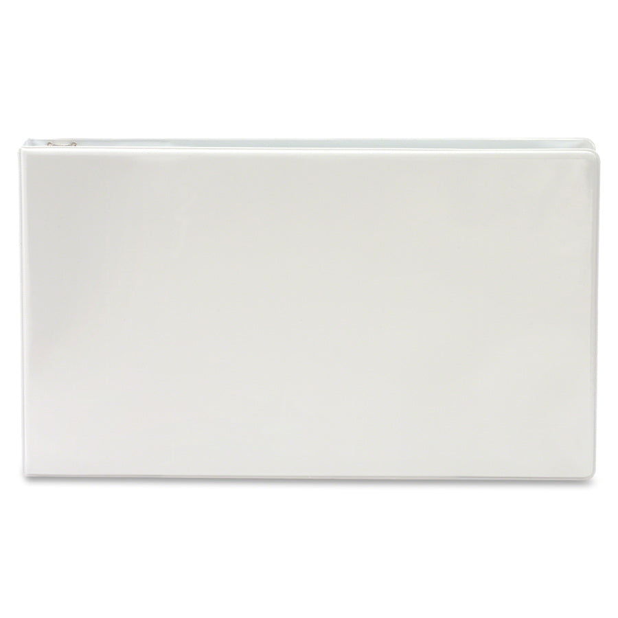 Business Source Tabloid-size Round Ring Reference Binder - 2" Binder Capacity - Tabloid - 11" x 17" Sheet Size - Fastener(s): Round Ring - White - Recycled - Durable, Clear Overlay - 1 Each