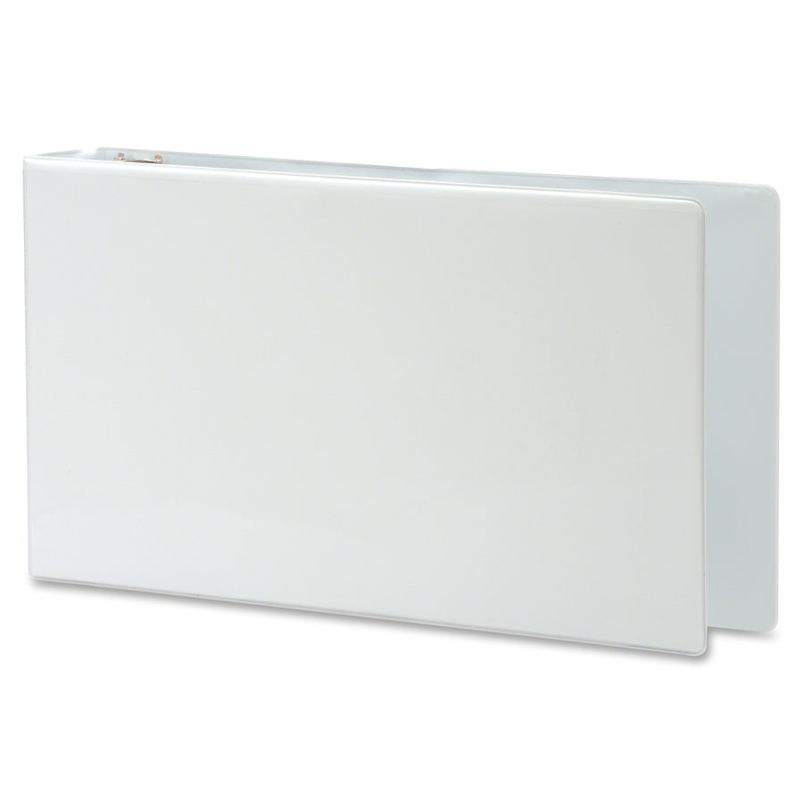 Business Source Tabloid-size Round Ring Reference Binder - 2" Binder Capacity - Tabloid - 11" x 17" Sheet Size - Fastener(s): Round Ring - White - Recycled - Durable, Clear Overlay - 1 Each