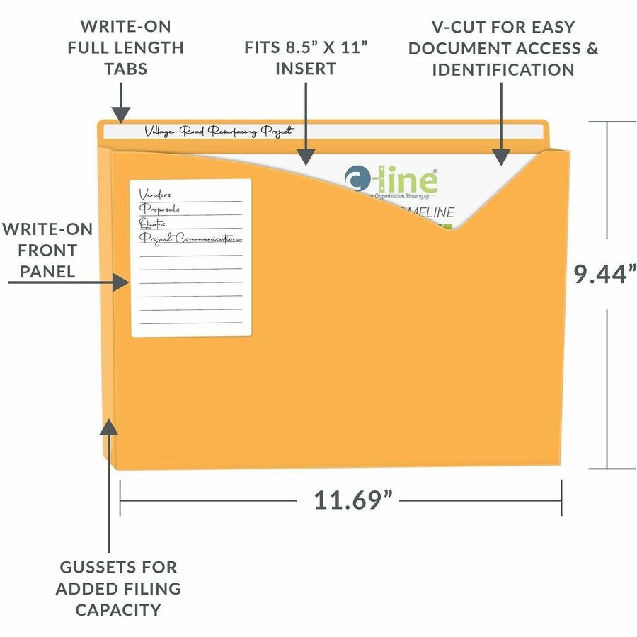 C-Line Full Tab Cut Letter File Jacket - Alternate-Image4