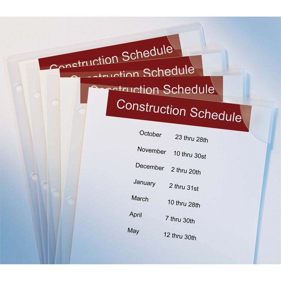 Avery® Corner Lock Plastic Sleeves, Clear, Pack of 4 (72269) - 20 x Sheet Capacity - For Letter 8 1/2" x 11" Sheet - 3 x Holes - Ring Binder - Clear - Polypropylene, Plastic - 4 / Pack