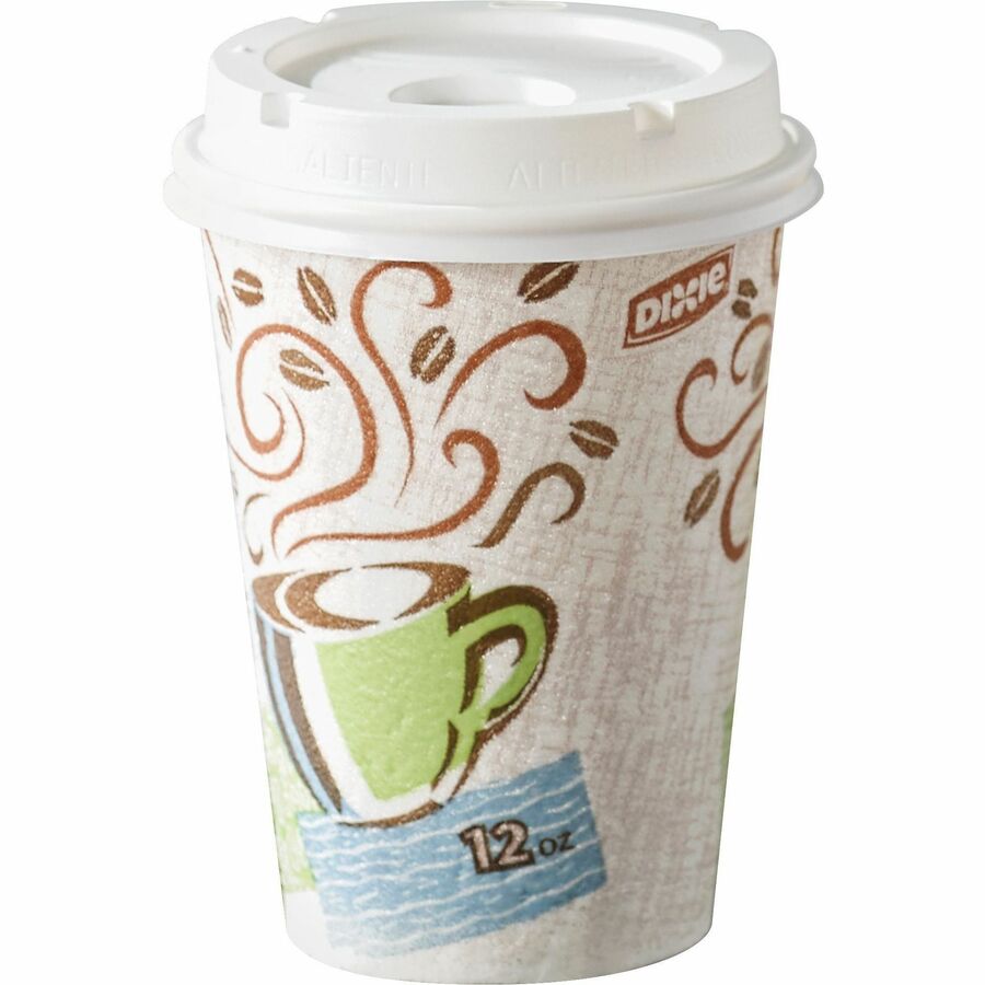 Dixie PerfecTouch 12 oz Insulated Paper Hot Coffee Cups by GP Pro - Front