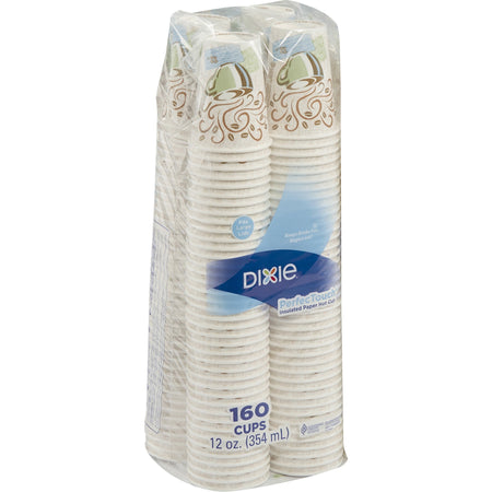 Dixie PerfecTouch 12 oz Insulated Paper Hot Coffee Cups by GP Pro - 2000
