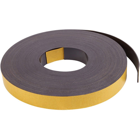 MasterVision 1"x50' Adhesive Magnetic Tape - 16.67 yd Length x 1" Width - Black - For Picture, Business Card, Document, Labeling - 1 Each