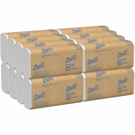 Scott® 100% Recycled Fiber Multifold Paper Towels with Absorbency Pockets - 9.20" Width x 9.40" Length - White - Fiber - 250/Pack - 16 / Carton