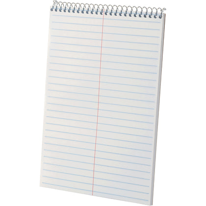 Ampad Gregg-ruled White Steno Book - 80 Sheets - Wire Bound - Ruled Margin - 15 lb Basis Weight - 6" x 9" Sheet Size - White Paper - Chipboard Cover - Chipboard Backing, WireLock, Snag Resistant - 1 Each