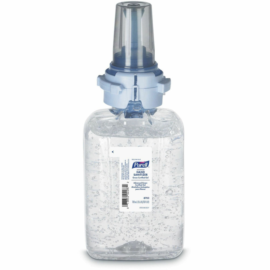 PURELL® Hand Sanitizer Gel Refill - Fragrance-free Scent - 23.67 fl oz - Push Pump Dispenser - Kill Germs - Hand - Clear - Bio-based - 1 Each
