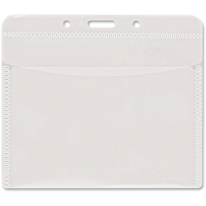 Advantus PVC-Free Horizontal Badge Holder - Clear - 50 Pack - ID Badges & Supplies