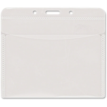 Advantus PVC-Free Horizontal Badge Holder - Support 4" x 3" Media - Horizontal - Polypropylene - Clear - 50 / Pack