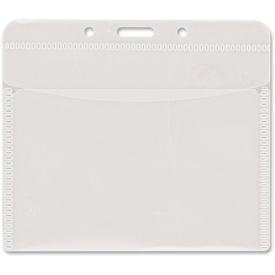 Advantus PVC-Free Horizontal Badge Holder - Support 4" x 3" Media - Horizontal - Polypropylene - Clear - 50 / Pack