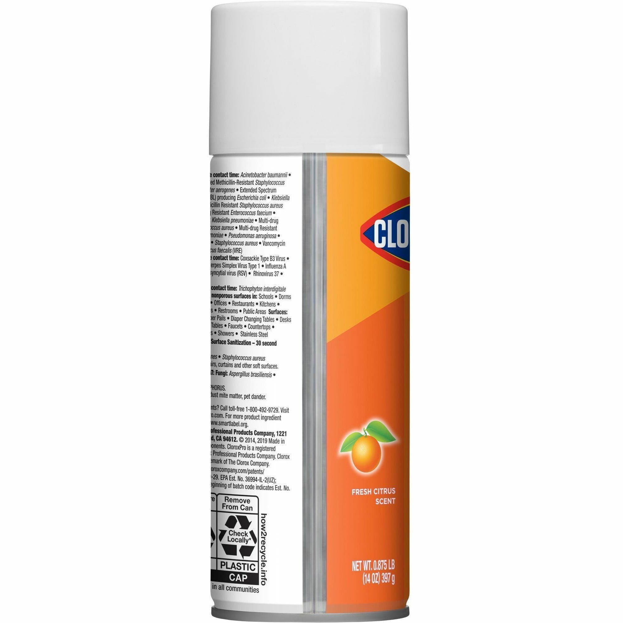 CloroxPro 4-in-1 Disinfectant & Sanitizer - 14 fl oz (0.4 quart) - Fresh Citrus Scent - 1 Each - Deodorize, Disinfectant