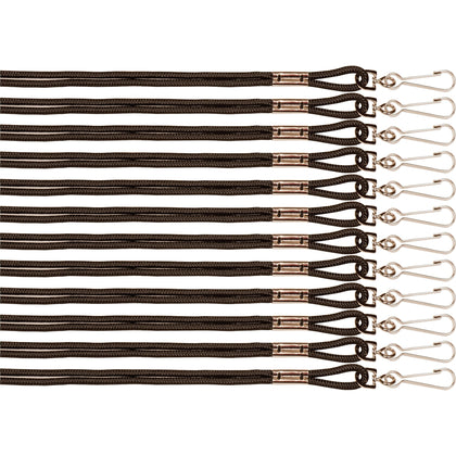 Champion Sports Nylon Lanyard - 10’’ Black - 12 Pack - ID Badges & Supplies