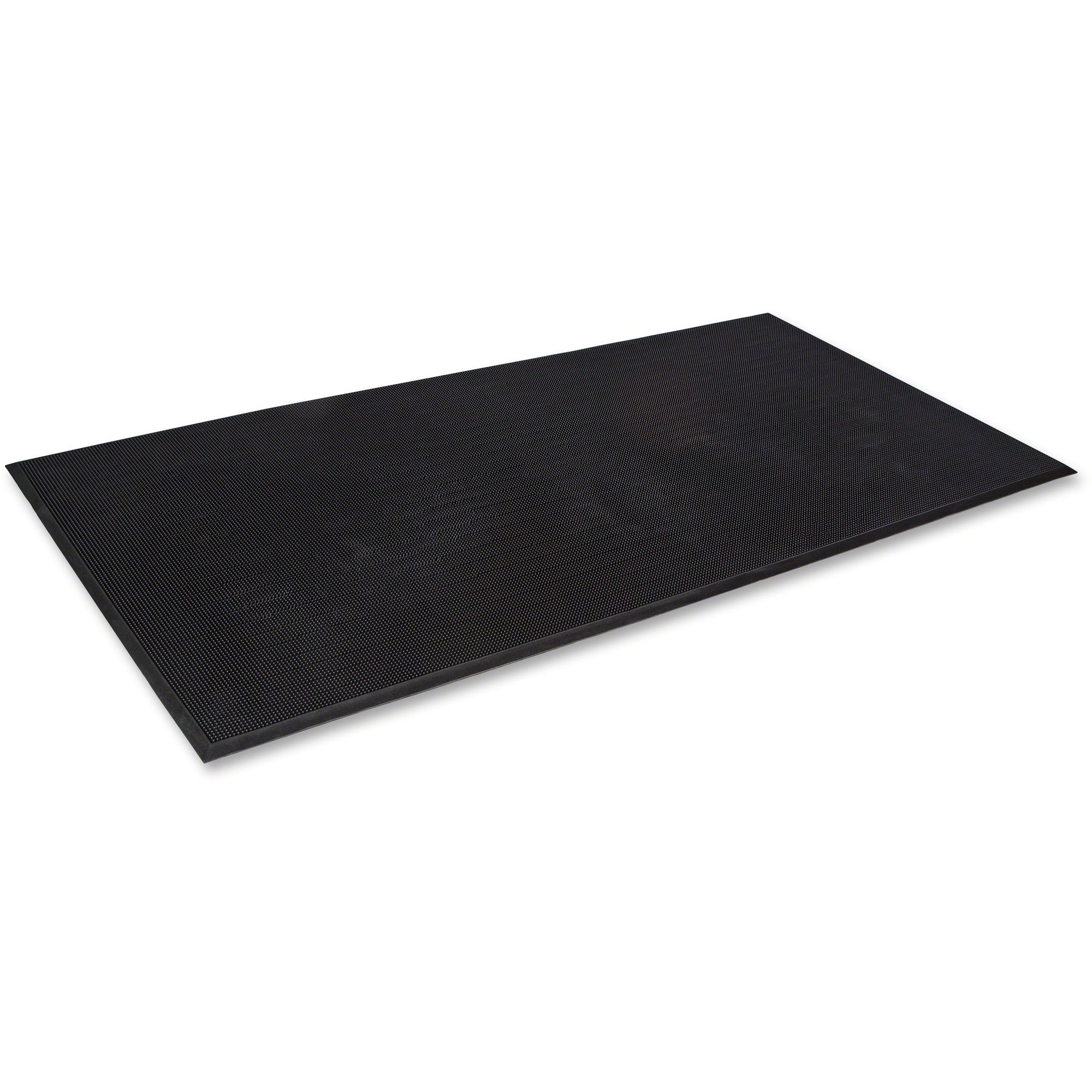 Crown Mats Mat-A-Dor Rubber Fingertip Scraper Mat - Entryway, Floor, Home, Office, Indoor, Outdoor - 72" Length x 36" Width x 0.625" Thickness - Rectangular - Rubber - Black - 1 Each