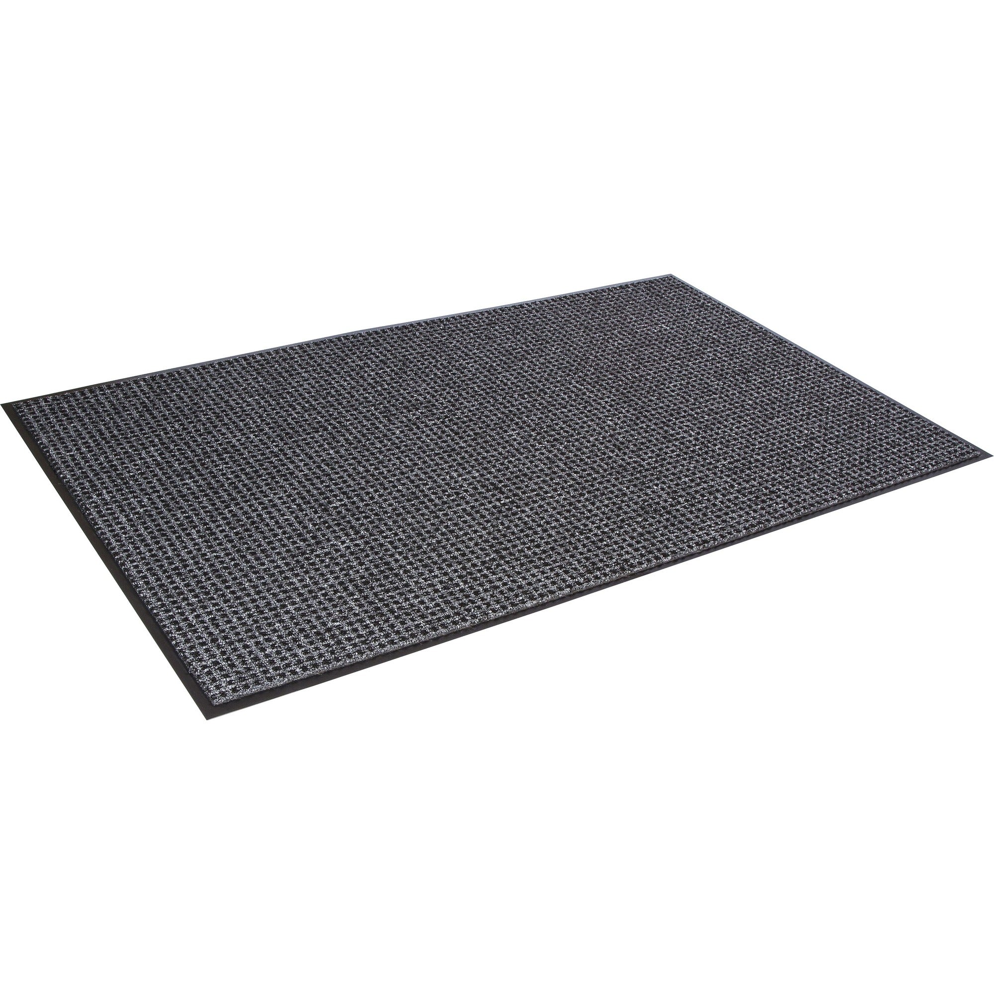 Crown Mats Oxford Wiper Scraper Mat - Floor - 60" Length x 36" Width x 0.375" Thickness - Rectangular - Olefin, Vinyl - Black, Gray - 1 Each