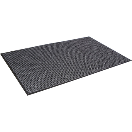 Crown Mats Oxford Wiper Scraper Mat - Floor - 60" Length x 36" Width x 0.375" Thickness - Rectangular - Olefin, Vinyl - Black, Gray - 1 Each