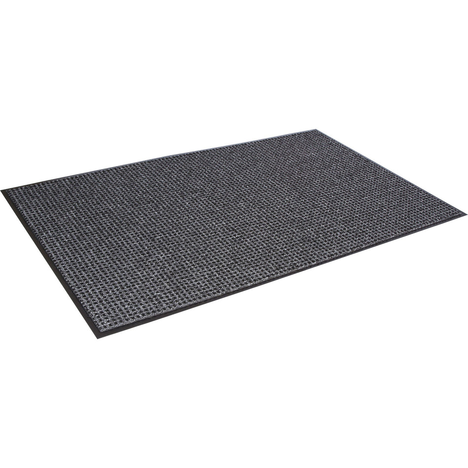Crown Mats Oxford Wiper Scraper Mat - Floor - 60" Length x 36" Width x 0.375" Thickness - Rectangular - Olefin, Vinyl - Black, Gray - 1 Each