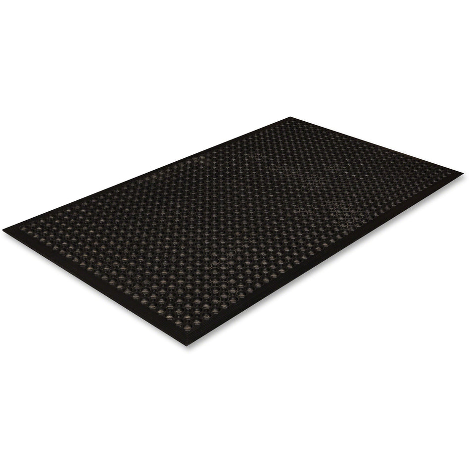 Crown Mats Safewalk-Light Economical Mat - Industry, Office, Indoor - 60" Length x 36" Width - Rectangular - Rubber - Black - 1 Each
