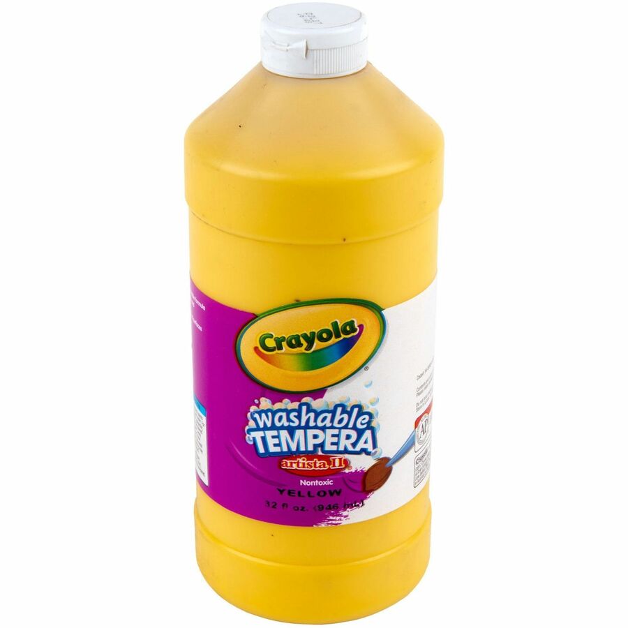 Crayola Washable Tempera Paint - 1 Color(s) - Yellow - 2 lb - Washable - 1 Each