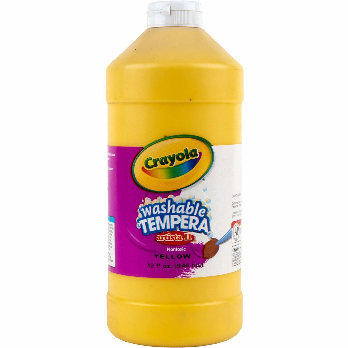 Crayola Washable Tempera Paint - 1 Color(s) - Yellow - 2 lb - Washable - 1 Each