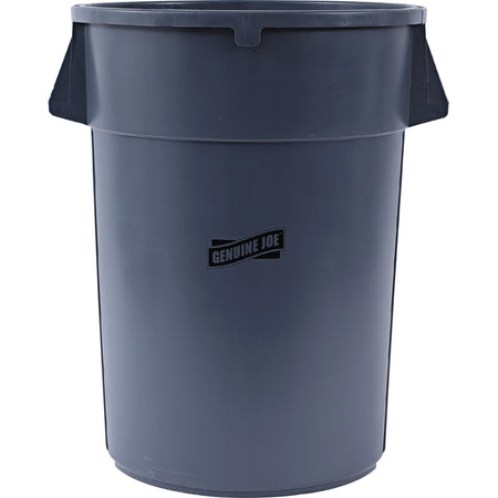 Genuine Joe Heavy-duty Trash Container: 44 gal Capacity Heavy Duty Gray - Waste Containers & Lids