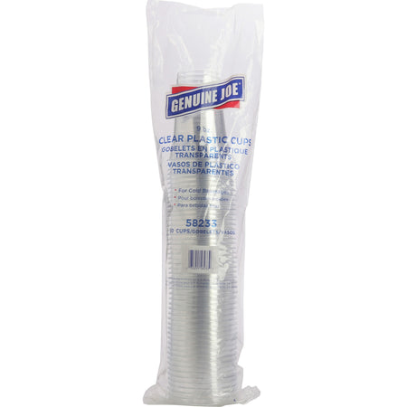 Genuine Joe Clear Plastic Cups - 9 fl oz - Cold Drink - 50 / Pack