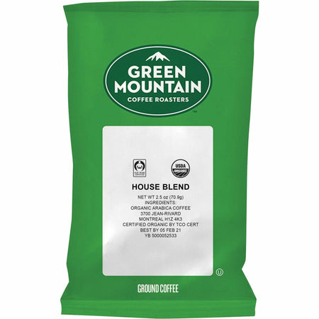 Green Mountain Coffee Roasters® Ground Coffee - Regular - Medium/Dark - 40 oz - Ground - House Blend, Central American, South American, Arabica - 50 / Carton