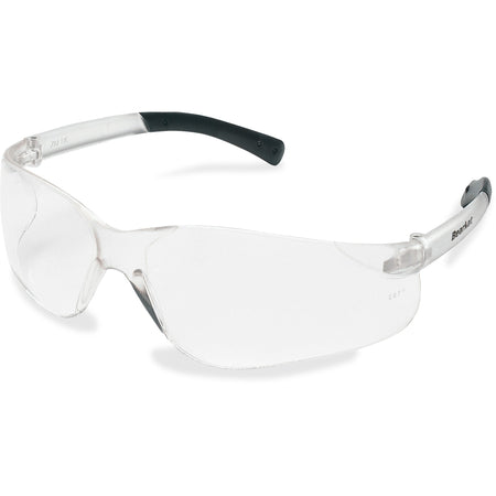 Crews BearKat Safety Glasses - Ultraviolet Protection - Rubber - Clear - Comfortable, Scratch Resistant, Lightweight, Side Shield, Adjustable Temple, Non-Slip Temple - 1 Each