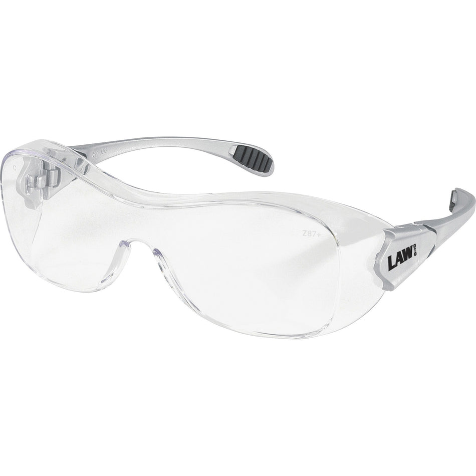 Crews Anti-fog Safety Glasses - Ultraviolet Protection - Clear Lens - Steel Frame - Anti-fog, Non-slip, Scratch Resistant, Durable, Ratcheting Temple Design - 1 Each