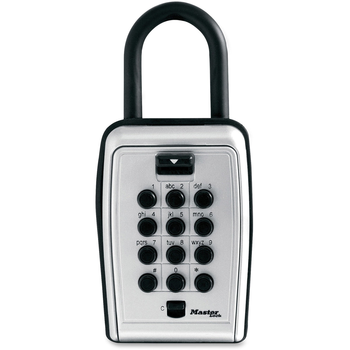 Master Lock Portable Key Safe - Push Button Lock - Weather Resistant, Scratch Resistant - for Door - Overall Size 7.2" Height x 5.3" Width x 2.2" Depth - Black, Silver - Metal, Vinyl