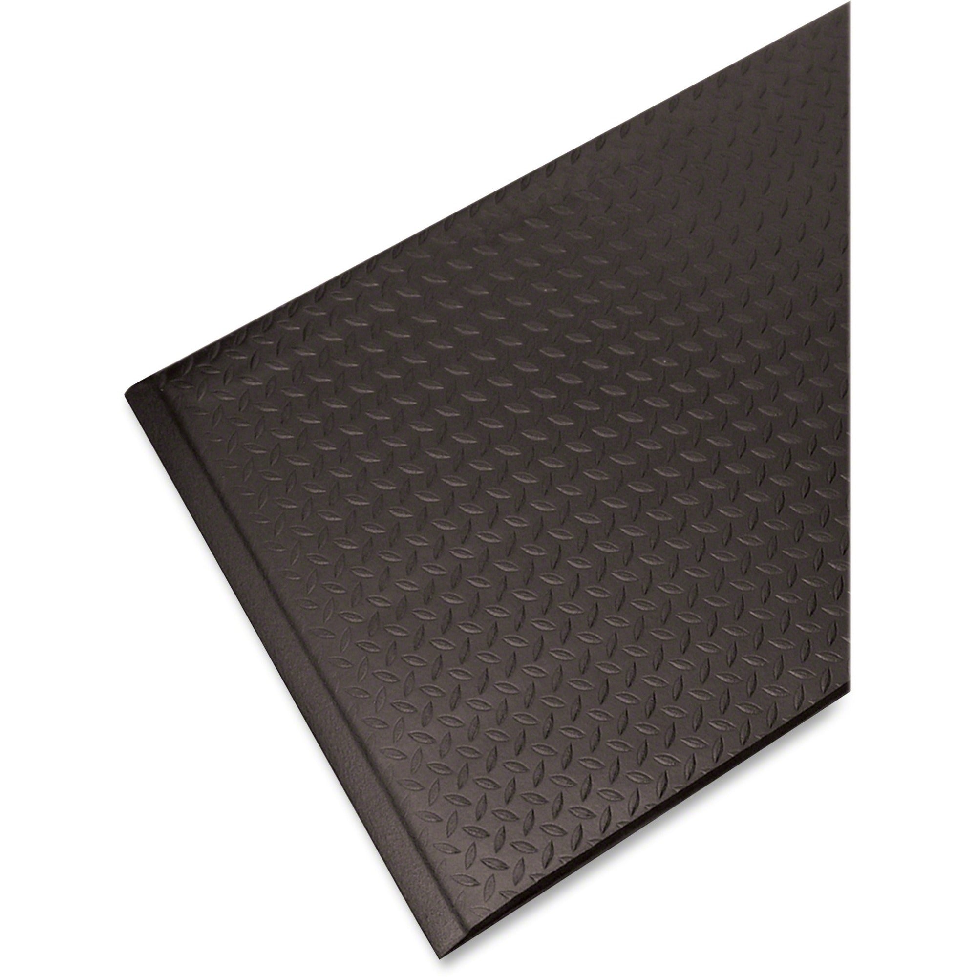 Guardian Floor Protection Soft Step Anti-Fatigue Flr Mat - Floor - 36" Length x 24" Width - Rectangular - Diamond Pattern - Vinyl Foam - Black - 1 Each
