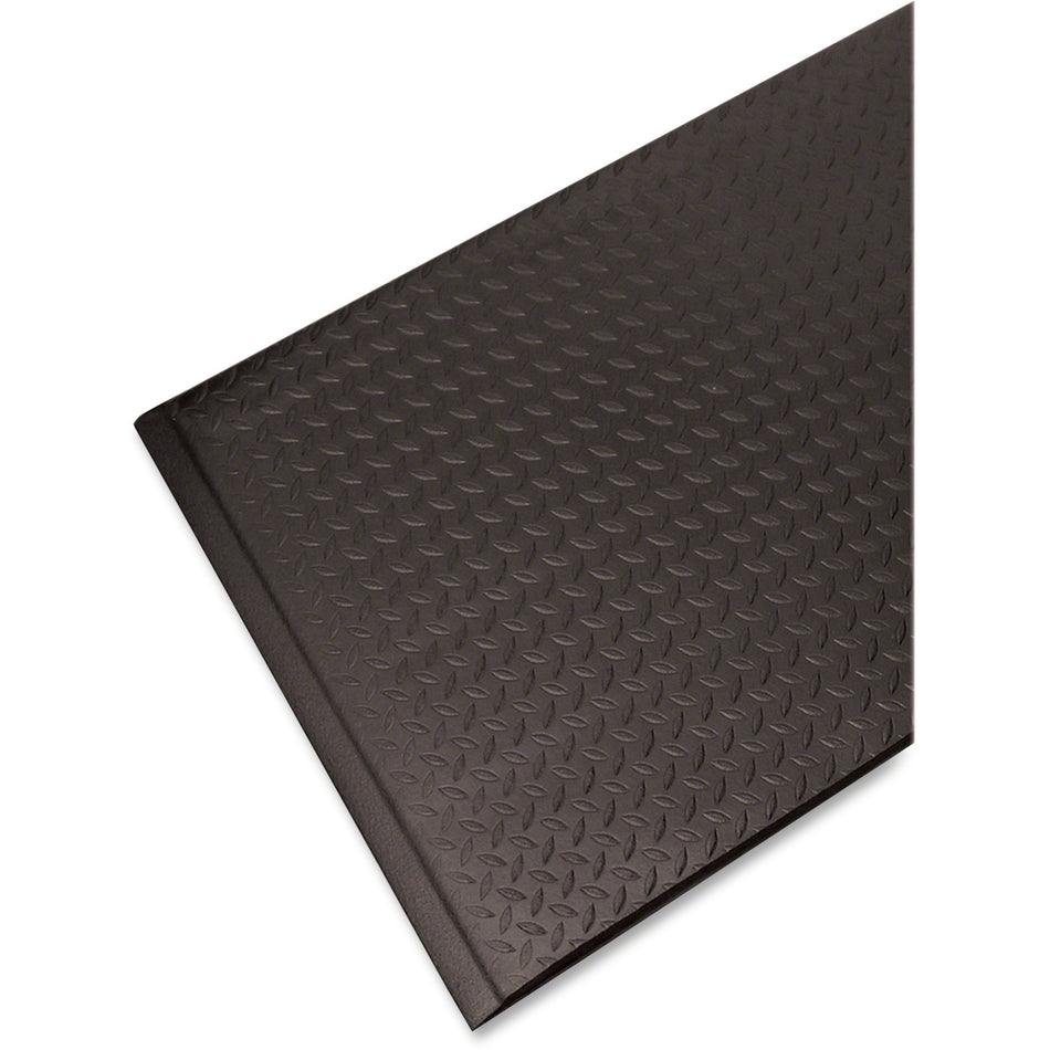 Guardian Floor Protection Soft Step Anti-Fatigue Flr Mat - Floor - 36" Length x 24" Width - Rectangular - Diamond Pattern - Vinyl Foam - Black - 1 Each
