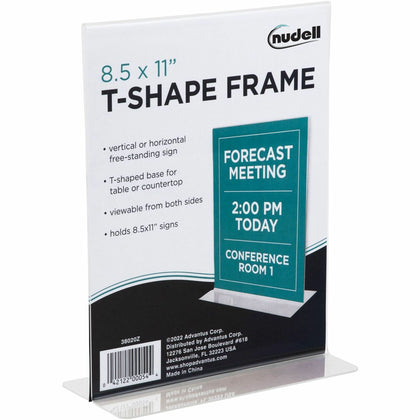 GoLite Nu-Dell T-Shaped Sign Holder - 8.5x11 - Double Sided - Self-standing - Signs & Nameplates