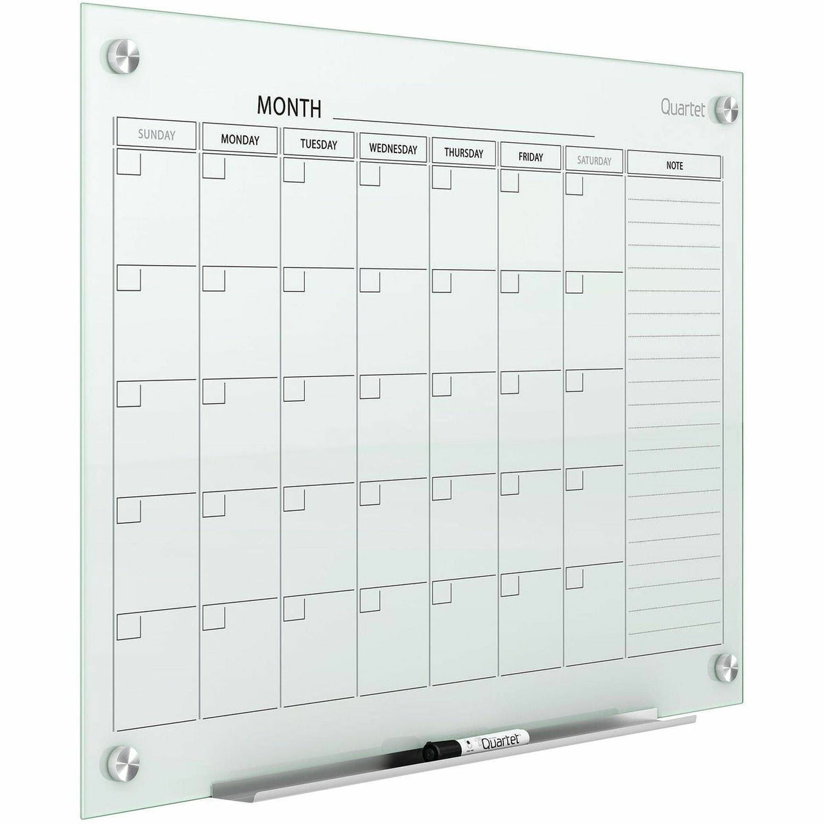 Quartet Infinity Magnetic Glass Dry-Erase Calendar Board - 2000