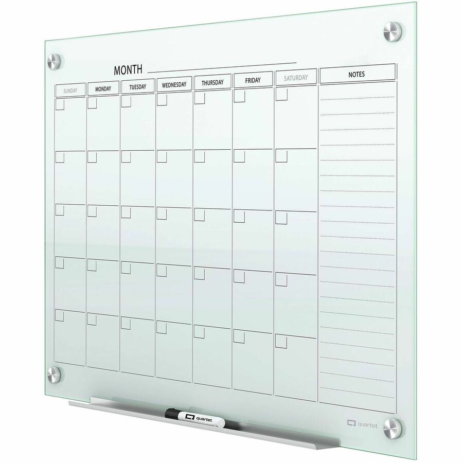 Quartet Infinity Magnetic Glass Dry-Erase Calendar Board - Left