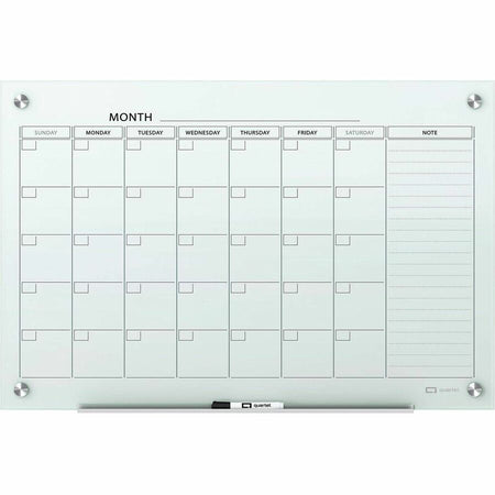 Quartet Infinity Magnetic Glass Dry-Erase Calendar Board - Front