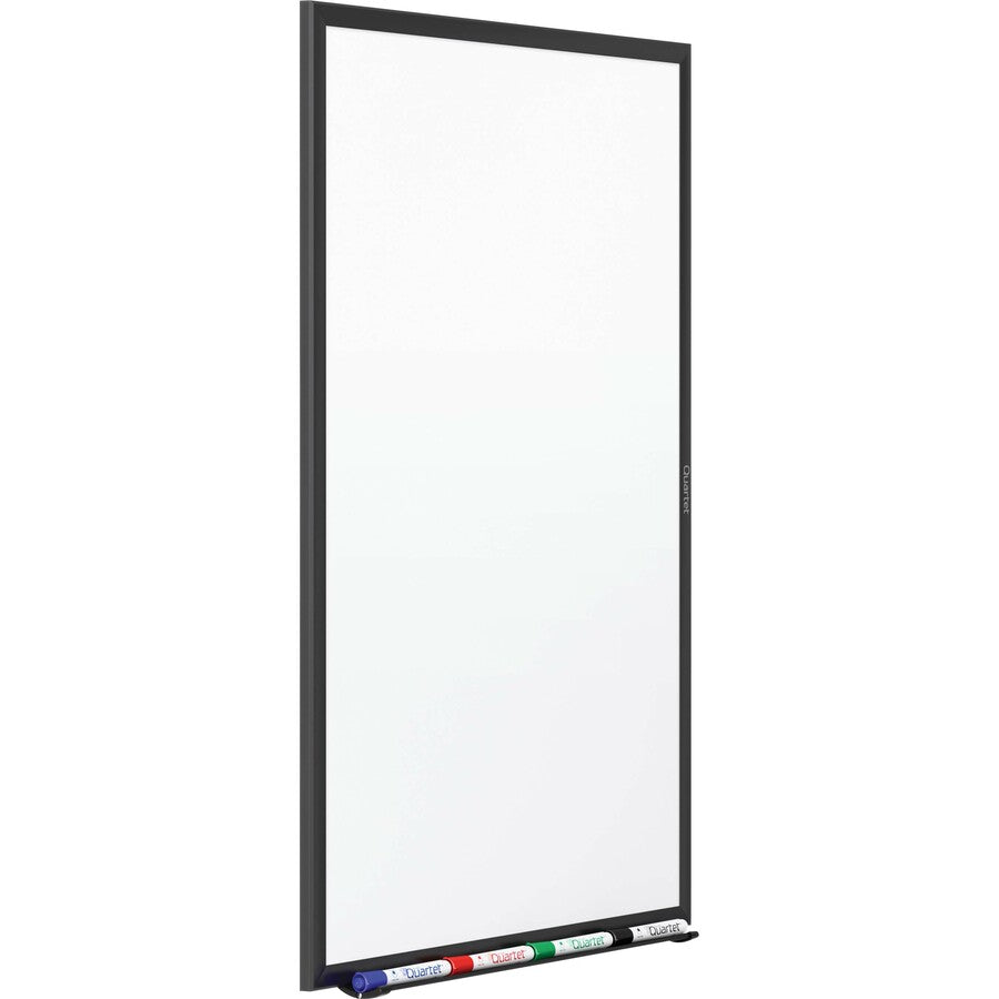 Quartet Classic Total Erase Whiteboard - 72" (6 ft) Width x 48" (4 ft) Height - White Melamine Surface - Black Aluminum Frame - Horizontal/Vertical - 1 Each - TAA Compliant
