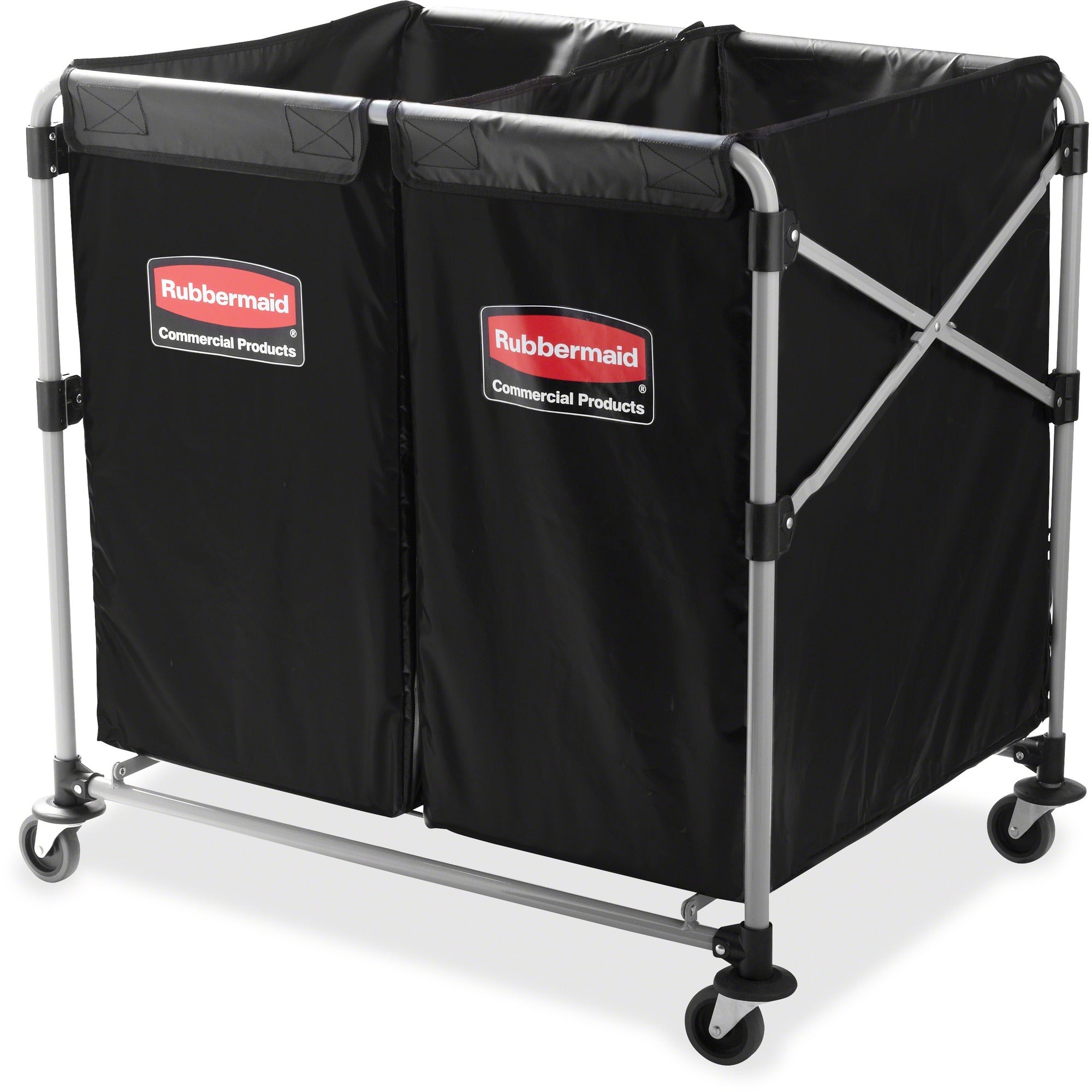 Rubbermaid Commercial Collapsible X-Cart: 220 lb Capacity Stainless Steel Frame - Waste Containers & Lids