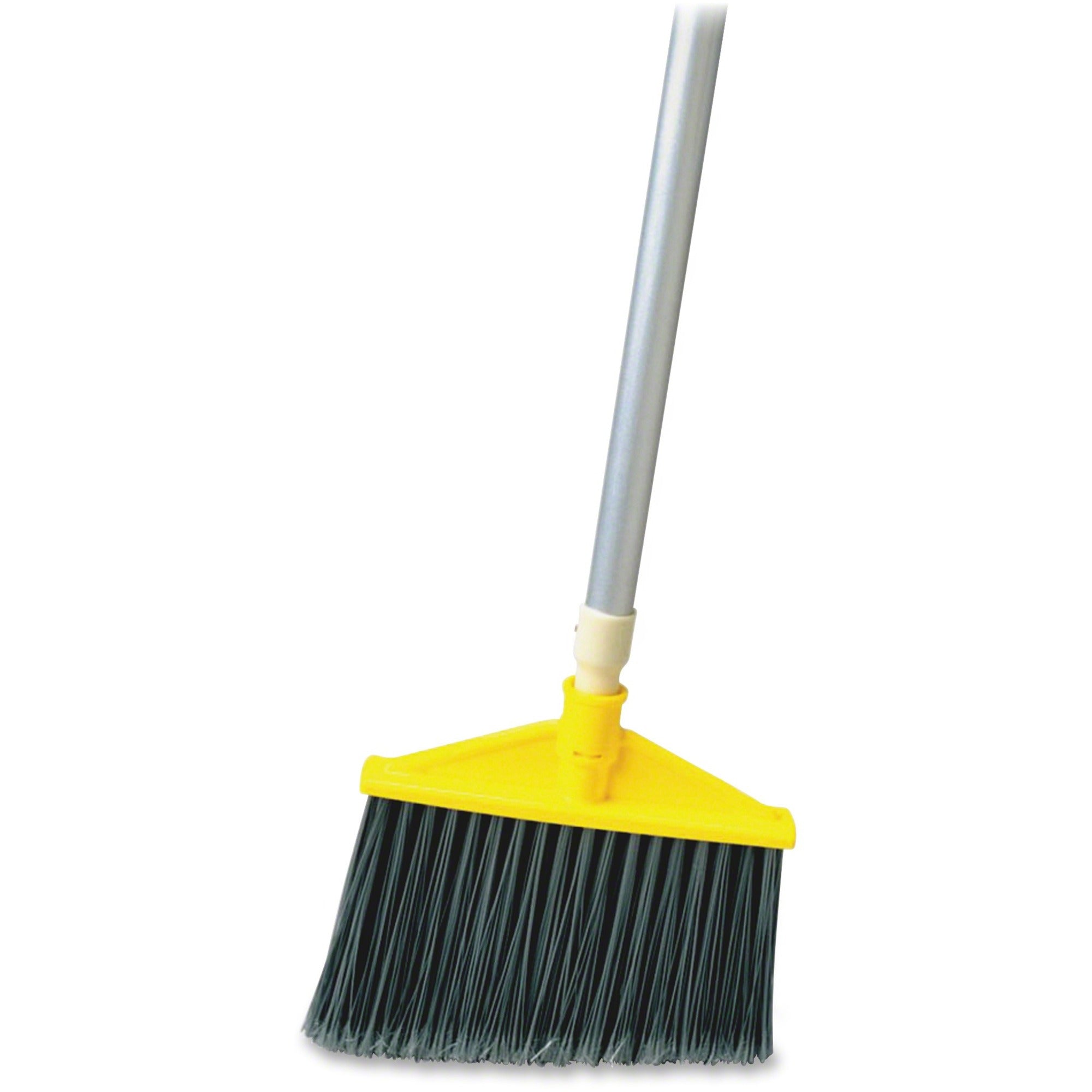 Rubbermaid Commercial Aluminum Handle Angle Broom - Polypropylene Bristle - 56" Handle Length x 1" Handle Diameter - Aluminum Handle - Gray - 1 Each