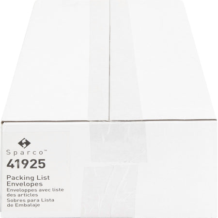 Sparco Packing Slip Envelope: 7x5.5’’ Self-Adhesive Seal White - 1000/Box - Forms/Envelopes