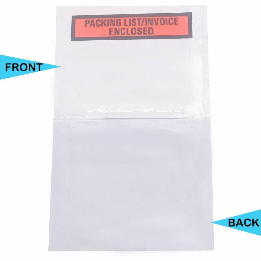 Sparco Pre-Labeled Waterproof Packing Envelopes - Packing List - 4 1/2" Width x 5 1/2" Length - Self-adhesive Seal - White - Low Density Polyethylene (LDPE) - 1000 / Box