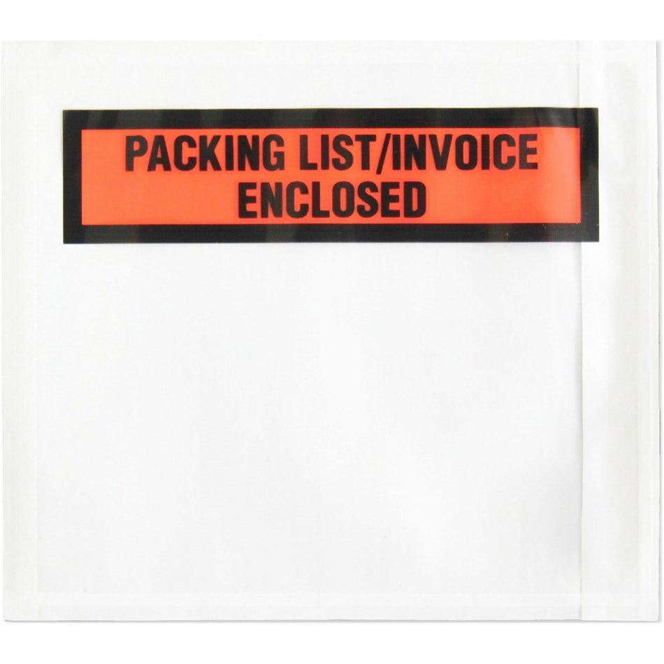 Sparco Pre-Labeled Waterproof Packing Envelopes - Packing List - 4 1/2" Width x 5 1/2" Length - Self-adhesive Seal - White - Low Density Polyethylene (LDPE) - 1000 / Box