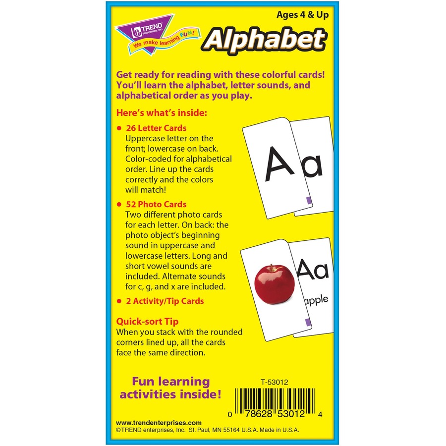 Trend Alphabet Flash Cards - Fun - Educational - 1 Each
