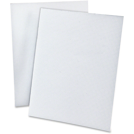 Ampad 2 - Sided Quadrille Pads - Letter - 50 Sheets - Both Side Ruling Surface - 20 lb Basis Weight - Letter - 8 1/2" x 11" Sheet Size - 0.25" Height x 8.5" Width x 11" Length - White Paper - Dual Sided, Smudge Resistant, Rigid, Chipboard Backing - 1 Each