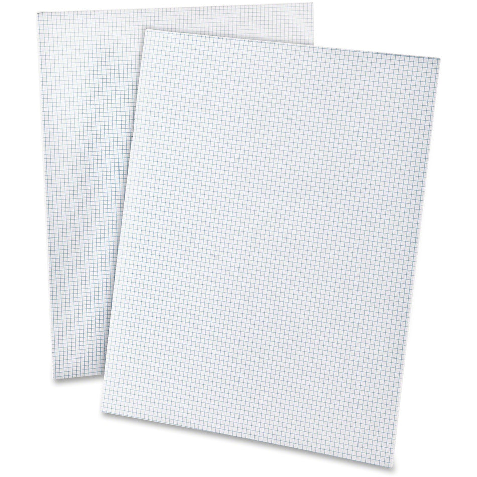 Ampad 2 - Sided Quadrille Pads - Letter - 50 Sheets - Both Side Ruling Surface - 20 lb Basis Weight - Letter - 8 1/2" x 11" Sheet Size - 0.25" Height x 8.5" Width x 11" Length - White Paper - Dual Sided, Smudge Resistant, Rigid, Chipboard Backing - 1 Each