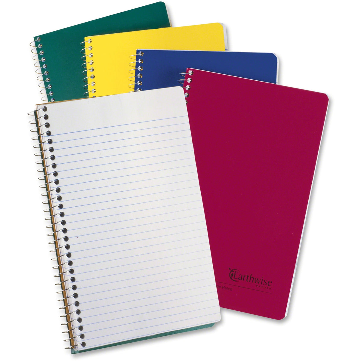 Oxford 3-subject Small Wirebound Notebook - 150 Sheets - Spiral - 15 lb Basis Weight - 6" x 9 1/2" Sheet Size - White Paper - Assorted Kraft Cover - Perforated, Easy Tear, Rigid, Subject - Recycled - 1 Each