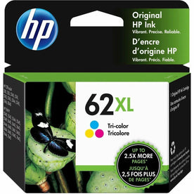 HP 62XL (C2P07AN) Original High Yield Inkjet Ink Cartridge - Cyan, Magenta, Yellow - 1 Each - 1300