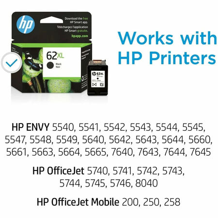 HP 62XL (C2P05AN) Original High Yield Inkjet Ink Cartridge - Black - 1 Each - Alternate-Image6
