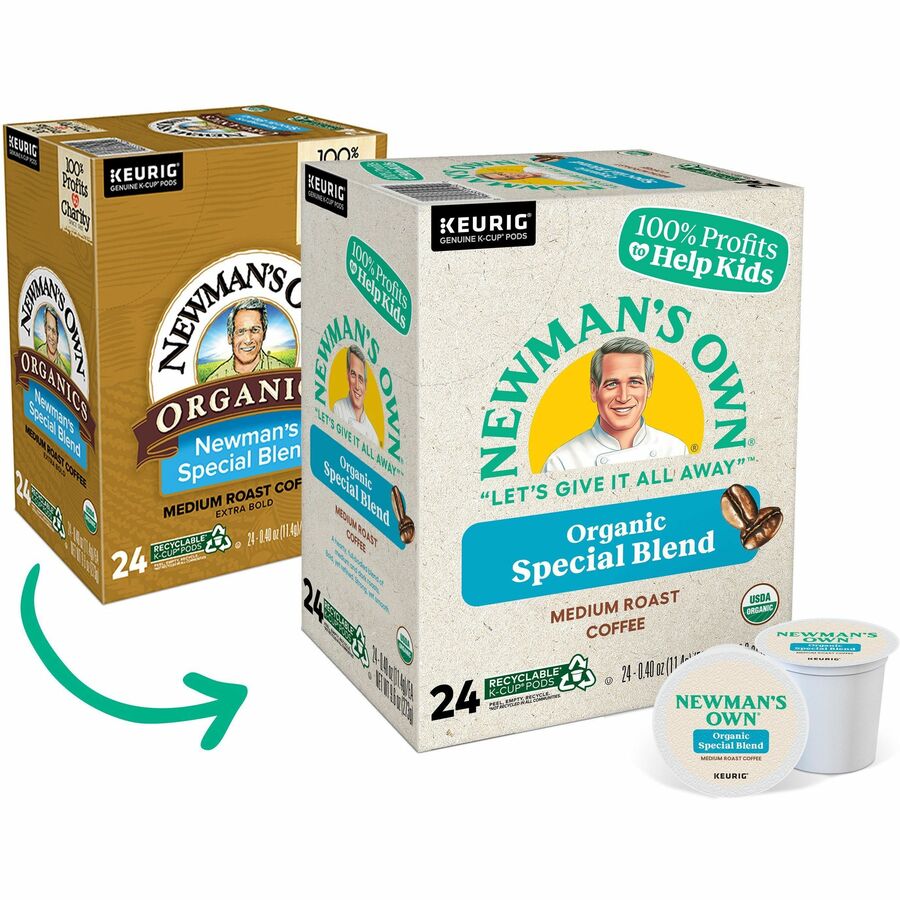 Newman's Own® Organics K-Cup Special Blend Coffee - Compatible with Keurig Brewer - Regular - Dark - K-Cup - Newman's Special Blend - 24/Box - 4 / Carton