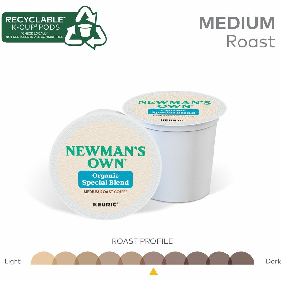 Newman's Own® Organics K-Cup Special Blend Coffee - Compatible with Keurig Brewer - Regular - Dark - K-Cup - Newman's Special Blend - 24/Box - 4 / Carton